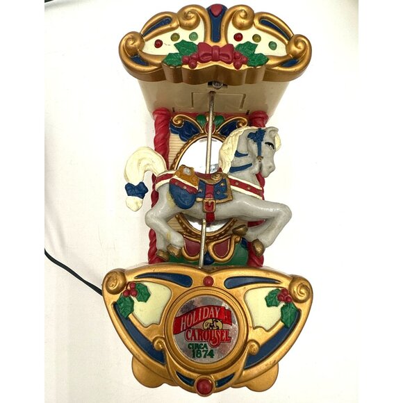1992 Mr. Christmas Holiday Carousel Music Lights 6 Horses Animated Tested/Works - Picture 9 of 16